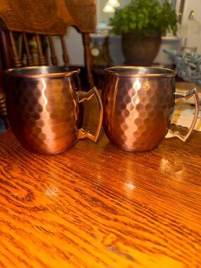 Hammered Copper Moscow Mule Mugs - Set of 2